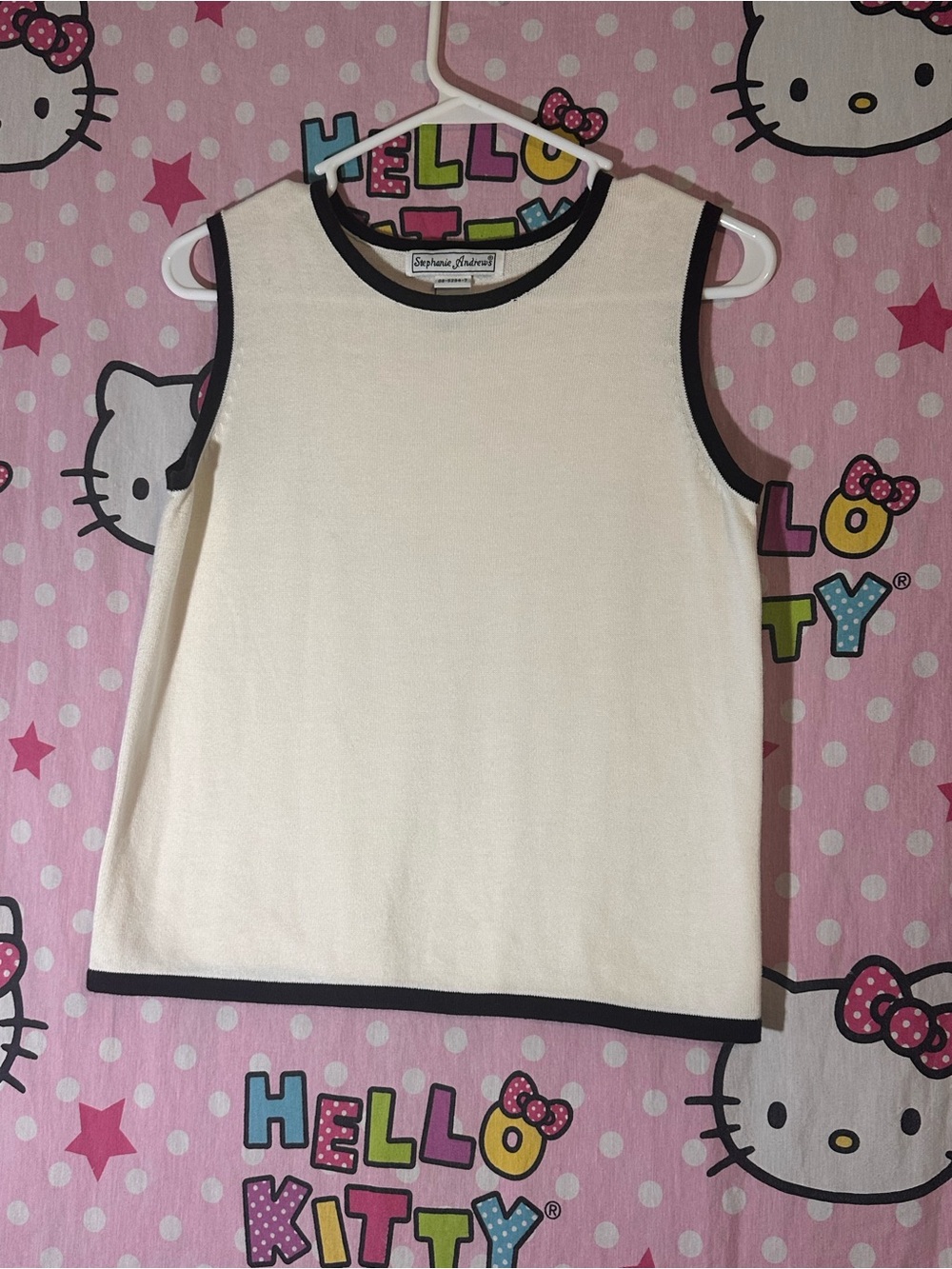 (3/$17 OR 5/$25) White and Black Knit Tank Top